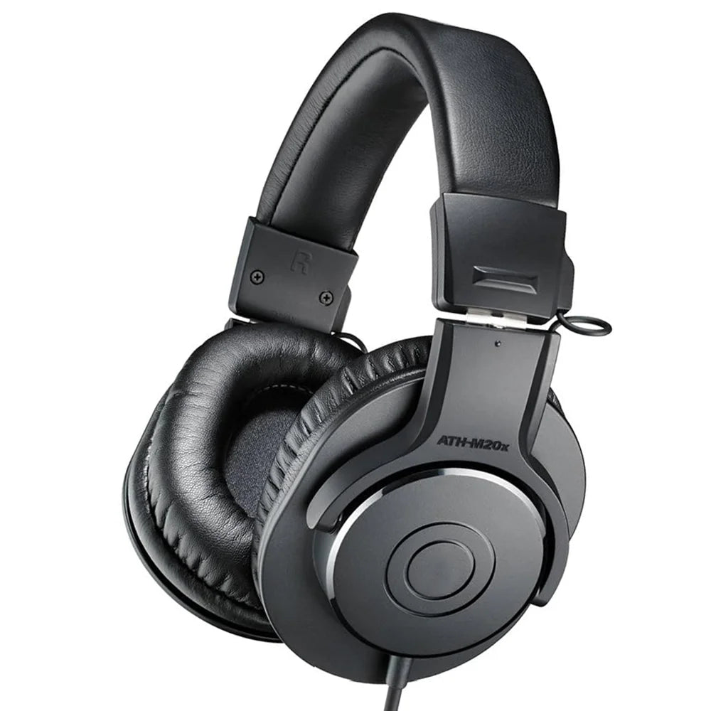 Audio-Technica ATH M20X ATH-M20X Professional Studio Monitor Headphones Head Mounted Audio Hifi 40mm Driver Closed-Back Wired Over-Ear